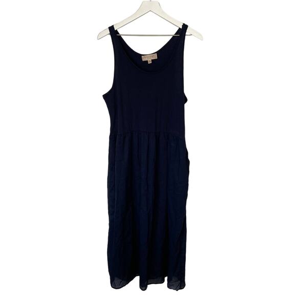 Philosophy Dark Blue Cotton Maxi Dress - Women's Size M - Picture 1 of 4